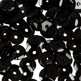 Пайетки круглые металлик с гранями 6мм (черный) 10гр ZC №04