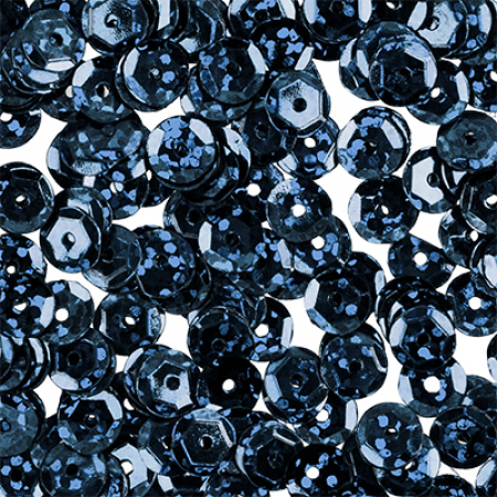 Пайетки круглые металлик с гранями 6мм синий темный 10гр ZC n-37