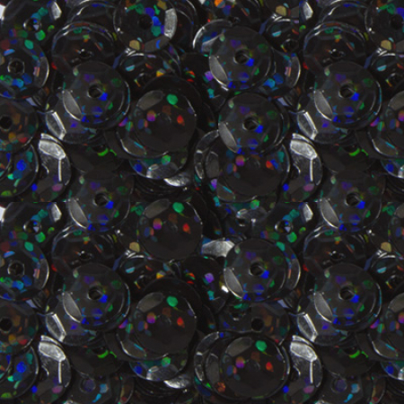 Пайетки круглые голографик с гранями 6мм черно-синий 10гр ZL n-18