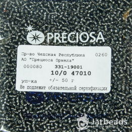 Бисер чешский PRECIOSA 10/0 (50гр) 1сорт черный огонек 47010