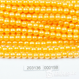 Бусины пластиковые Жемчуг 6мм 140шт (желтый яркий) арт.00015В 