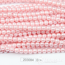Бусины пластиковые Жемчуг 6мм 140шт (розовый пыльный) арт.074 