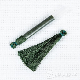 Кисти шелковые 65мм в пластиковой тубе (изумрудно зеленый) 2шт