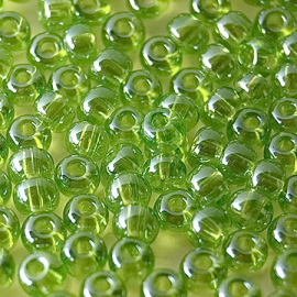 Бисер чешский PRECIOSA 10/0 (50гр) 1сорт зеленый прозрачный блестящий 56220