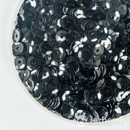 Пайетки круглые перламутр с гранями 7мм (черный) 10гр