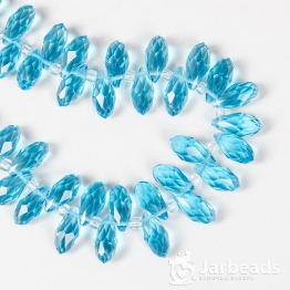 Бусина-кристалл капля 12*6мм (голубой прозрачный) арт.77