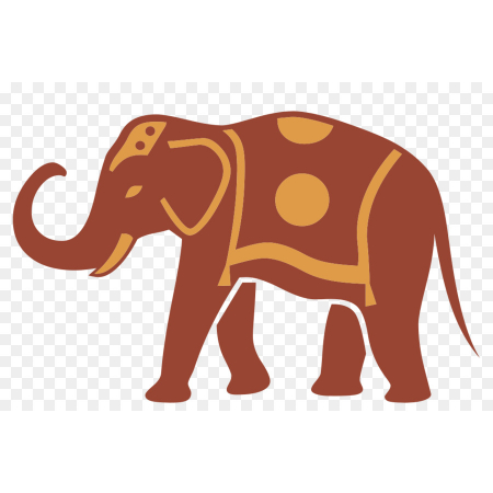 Основа фетр для броши Слон в попоне в профиль 6*9,5см