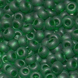 Бисер чешский PRECIOSA 10/0 (50гр) 1сорт зеленый прозрачный матовый 50060m