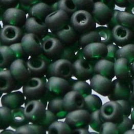 Бисер чешский PRECIOSA 10/0 (50гр) 1сорт зеленый темный прозрачный матовый 50150m