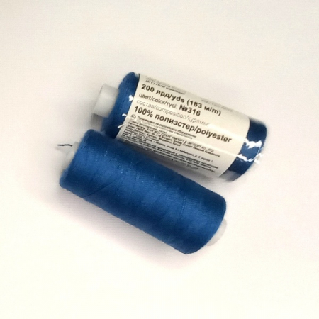 Нитки Джинсовые Полиэстер 20s-2 MICRON 183м синий арт316