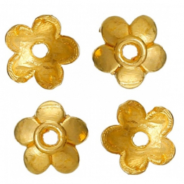 Шапочки для бусин Маленький цветок 6мм (золото) 10шт