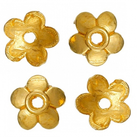 Шапочки для бусин Маленький цветок 6мм (золото) 10шт