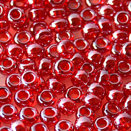 Бисер чешский PRECIOSA 6/0 (50гр) красный прозрачный блестящий 96090
