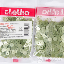 Пайетки круглые сатиновые 6мм (бледно зеленый) 10гр ZF-26 №014