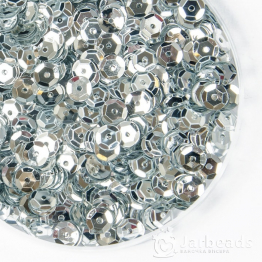 Пайетки круглые металлик с гранями 6мм (серебро) 10гр ZC №01