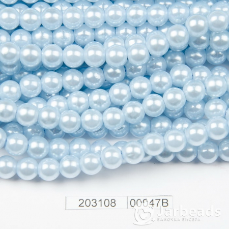 Бусины пластиковые Жемчуг 8мм 100шт голубой светлый 00047В 