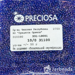 Бисер чешский PRECIOSA 10/0 (50гр) 1сорт синий ирис 31100