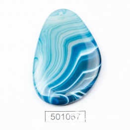 Каменная подвеска №46 индийский агат синий 5,5*3,8см
