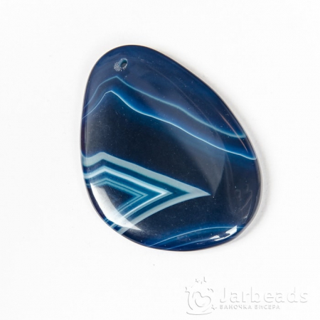Каменная подвеска n-58 индийский агат синий 5,7x4,3см