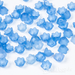 Бусина-цветок акрил 10*7мм (синий) 10шт