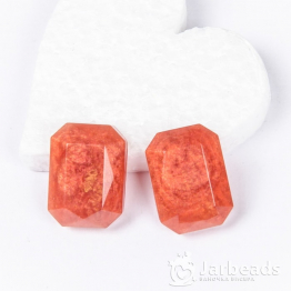 Кабошоны из смолы кристаллы с блестками 30*15мм (красный) 2шт