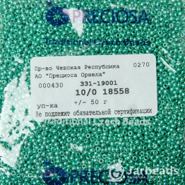 Бисер чешский PRECIOSA 10/0 (50гр) 1сорт металлик зеленый 18558