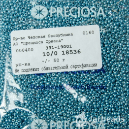Бисер чешский PRECIOSA 10/0 (50гр) 1сорт металлик синий 18536