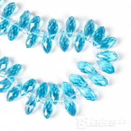 Бусины-кристаллы капли 12*6мм (голубой прозрачный) 10шт арт.77
