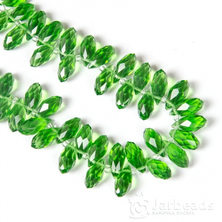 Бусины-кристаллы капли 12*6мм (зеленый прозрачный) 10шт арт.71