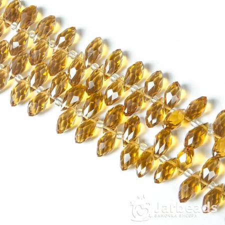 Бусины-кристаллы капли 12*6мм (золотисто-коричневый прозрачный) 10шт арт.75
