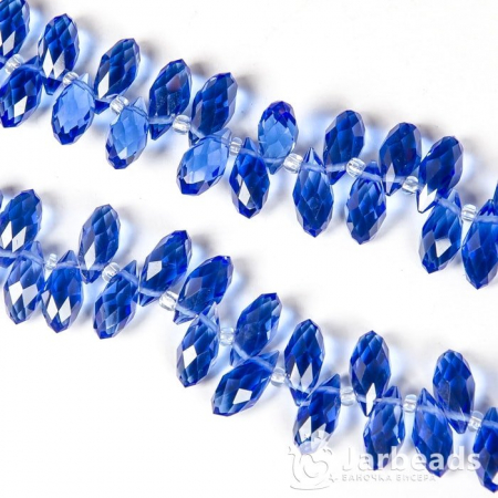 Бусины-кристаллы капли 12*6мм (синий прозрачный) 10шт арт.68