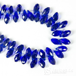 Бусины-кристаллы капли 12*6мм (синий темный прозрачный) 10шт арт.69