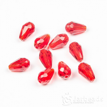 Бусины-кристаллы капли 12*8мм (красный прозрачный) 10шт арт.91
