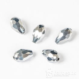 Бусины-кристаллы капли 12*8мм (серебро) 10шт арт.112