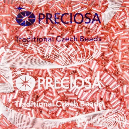 Стеклярус PRECIOSA 50гр розовый огонек 18275