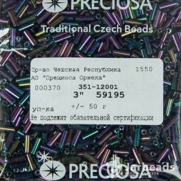 Стеклярус PRECIOSA (50гр) фиолетовый ирис арт.59195