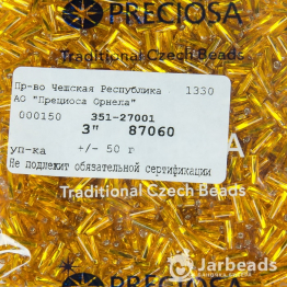 Стеклярус PRECIOSA (50гр) оранжевый огонек арт.87060twisted