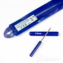 Крючок для вязания d.2,0мм с пластиковой ручкой и колпачком 13см 