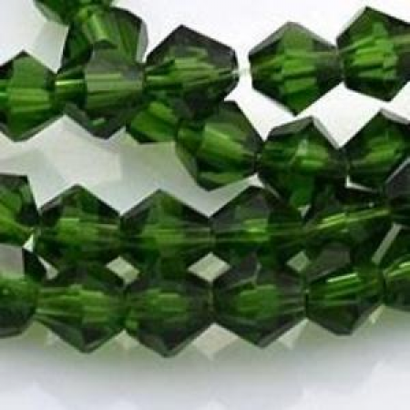 Бусины биконусы 6x6мм зеленый прозрачный 50шт 29298