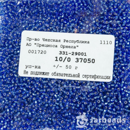 Бисер чешский PRECIOSA 10/0 (50гр) 1сорт синий огонек 37050kvo