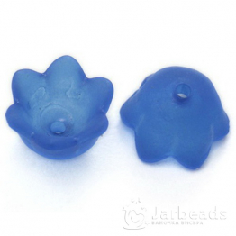 Бусина-цветок акрил 10*6мм (синий) 10шт X-PL543-10