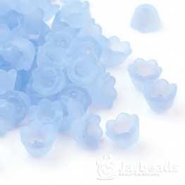 Бусина-цветок акрил 10*6мм (голубой) 10шт X-PL543-5