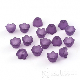 Бусина-цветок акрил 10*6мм (фиолетовый) 10шт X-PL543-7