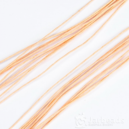 Шнур плетеный синтетический d.1мм отрезок 1м персиковый