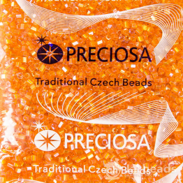 Рубка PRECIOSA 10/0 50гр оранжевый прозрачный с блеском 90030