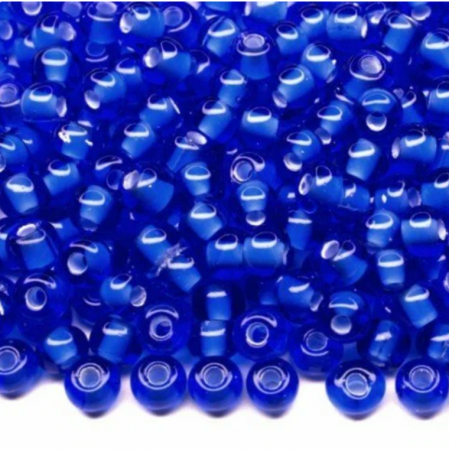 Бисер PRECIOSA 35056 (50гр) 6/0 синий с белой серединкой