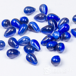 Бусины стеклянные PRECIOSA капля 6*10мм (синий) 10шт